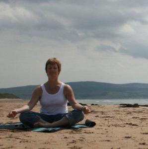 Yoga Val on beach