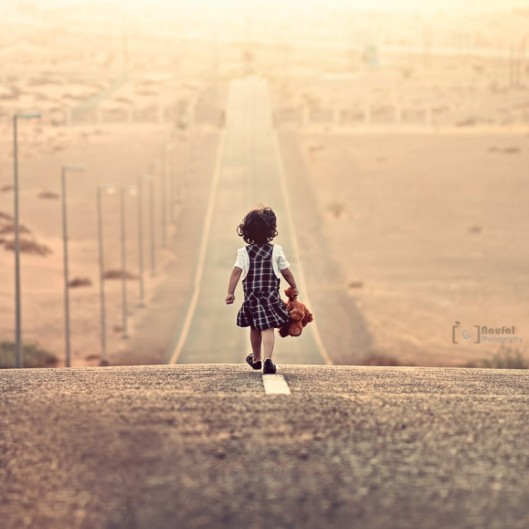 girl walking on her path