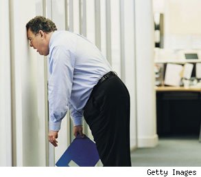 frustrated man at work