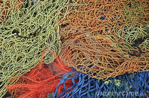 tangled fishing nets