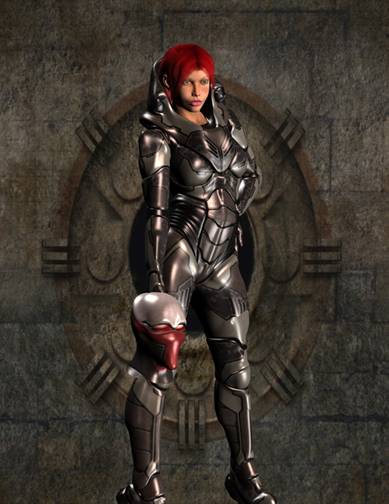 woman in body armor