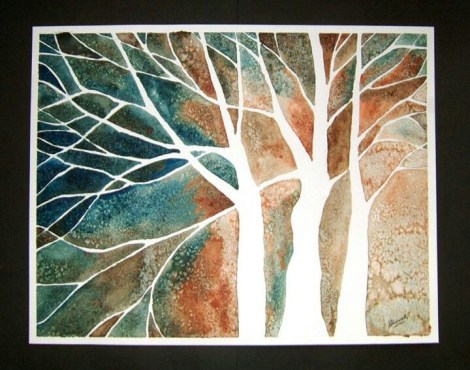 watercolor trees