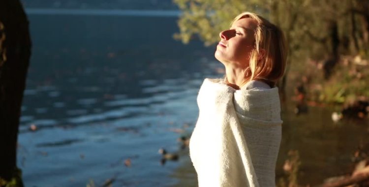 wrapped in a blanket